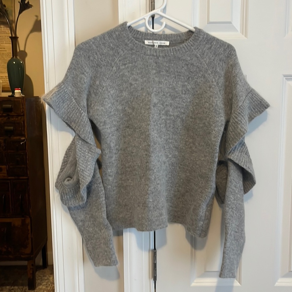 Endless Rose Gray Sweater with Cut Out Sleeves S